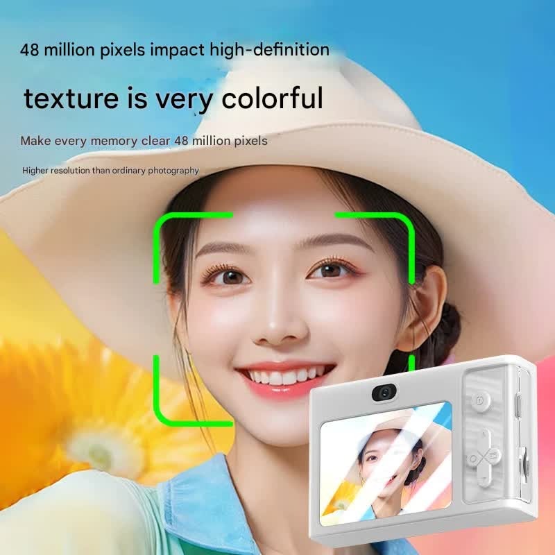 48MP Digital Camera for Kids & Beginners - 1080P Vlogging, 8x Zoom, Filters & Games(White) 4
