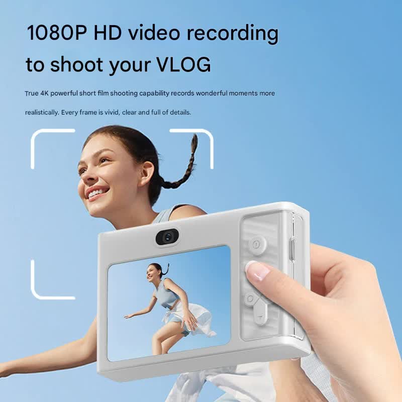 48MP Digital Camera for Kids & Beginners - 1080P Vlogging, 8x Zoom, Filters & Games(White) 5