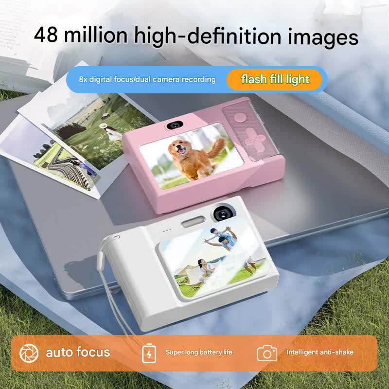 48MP Digital Camera for Kids & Beginners - 1080P Vlogging, 8x Zoom, Filters & Games(black) 3