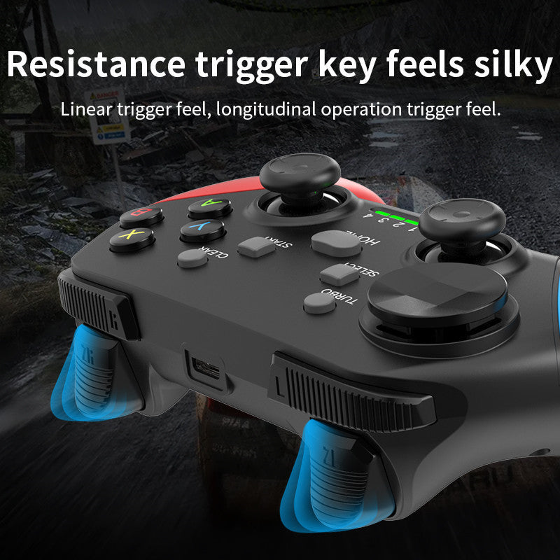 Multi-Platform Wireless Gaming Controller with Dual Motor Vibration, Turbo & Phone Holder(White, red and blue with receiver) 5
