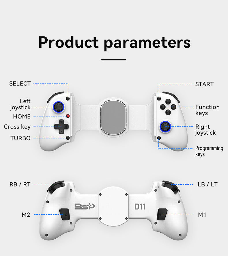 Multi-Platform Telescopic Gaming Controller - Hall Triggers, Esports 3D Joysticks & Macro Programming(white) 9