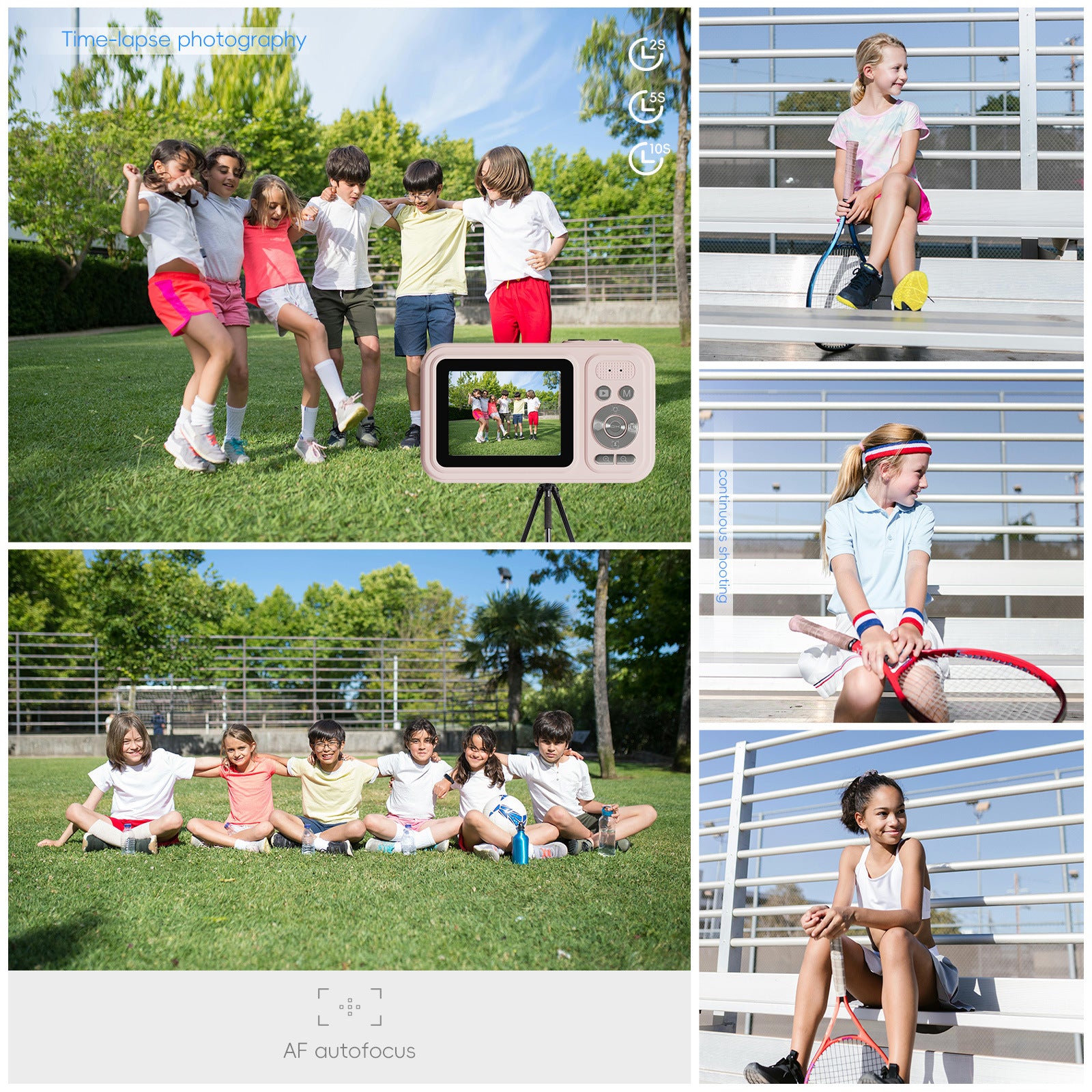 48MP Digital Camera with 16x Zoom & AF Autofocus - Full HD Vlogging Camera for Beginners & Kids(Pink) 3