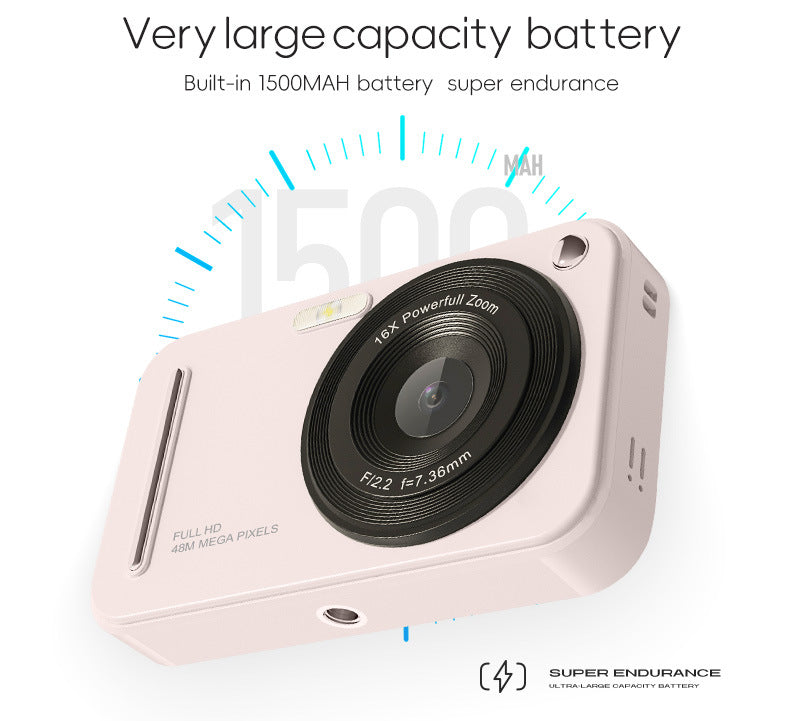 48MP Digital Camera with 16x Zoom & AF Autofocus - Full HD Vlogging Camera for Beginners & Kids(Black) 6