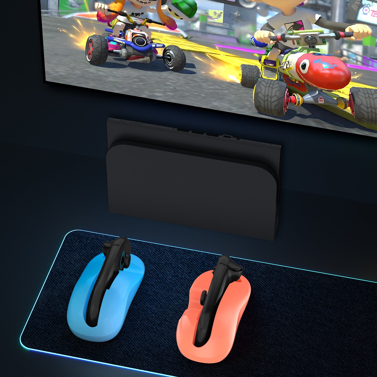Ergonomic Mouse Grip for Nintendo Switch Joy-Con - 2-Pack Controller Holder (black) 6