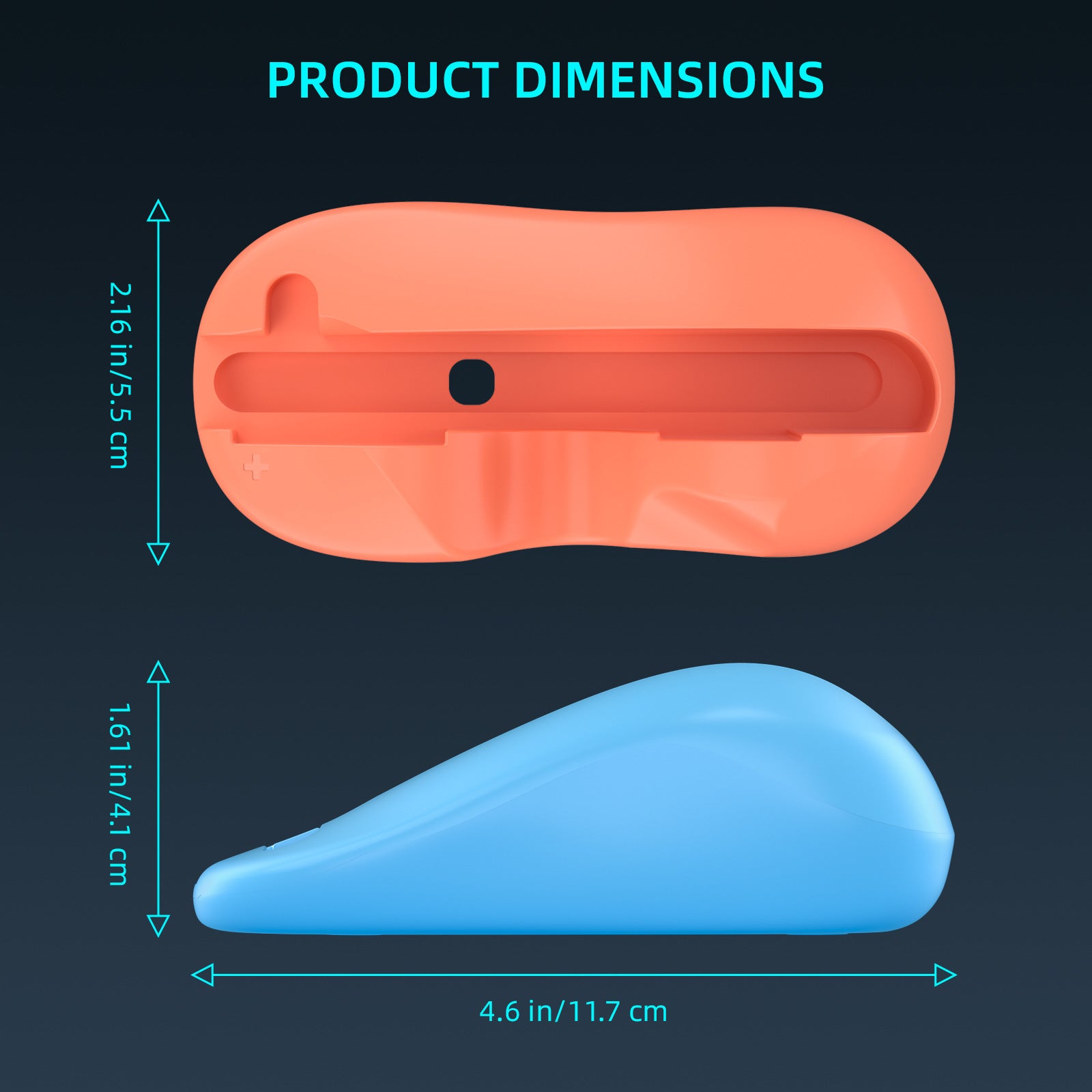 Ergonomic Mouse Grip for Nintendo Switch Joy-Con - 2-Pack Controller Holder (Orange Blue) 4