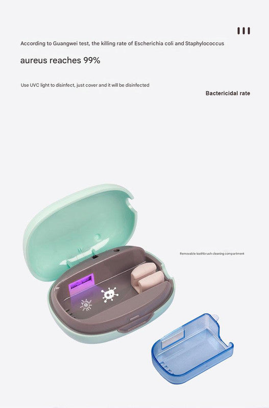 Portable UVC Toothbrush Sterilizer Case - 5-Minute Automatic Sanitizer, USB-C Rechargeable(pink) 5