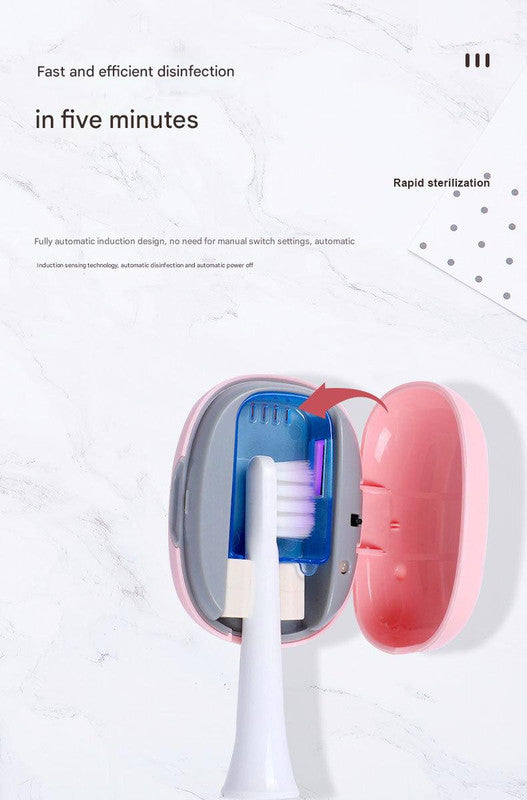 Portable UVC Toothbrush Sterilizer Case - 5-Minute Automatic Sanitizer, USB-C Rechargeable(white) 4