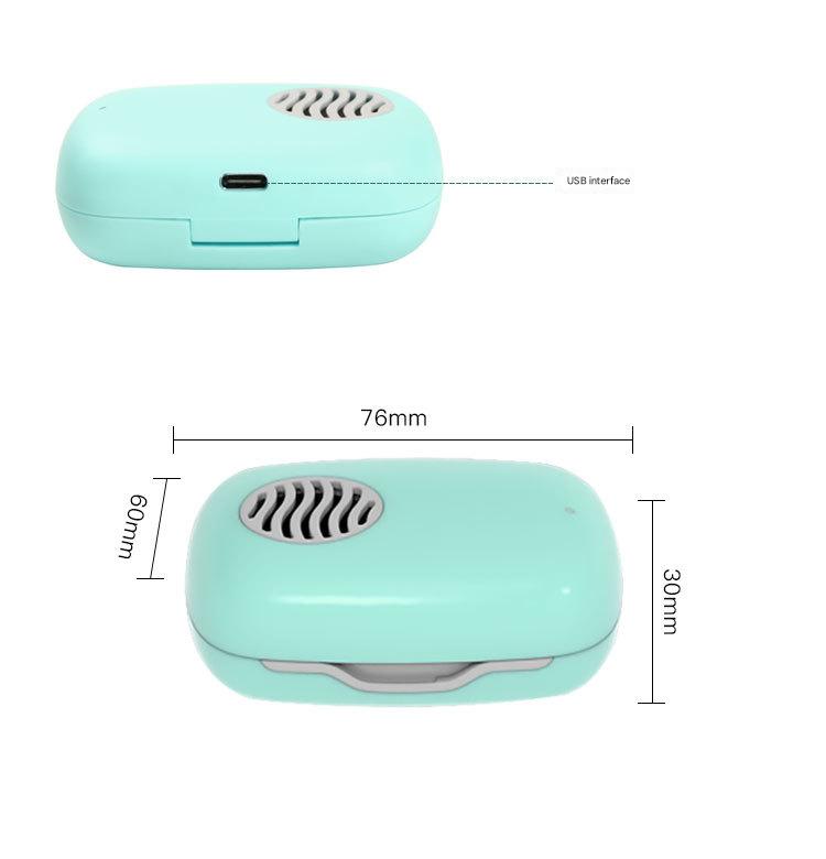 Portable UVC Toothbrush Sterilizer Case with Drying Fan - USB-C Rechargeable, 5-Minute Fast Disinfection(white) 6