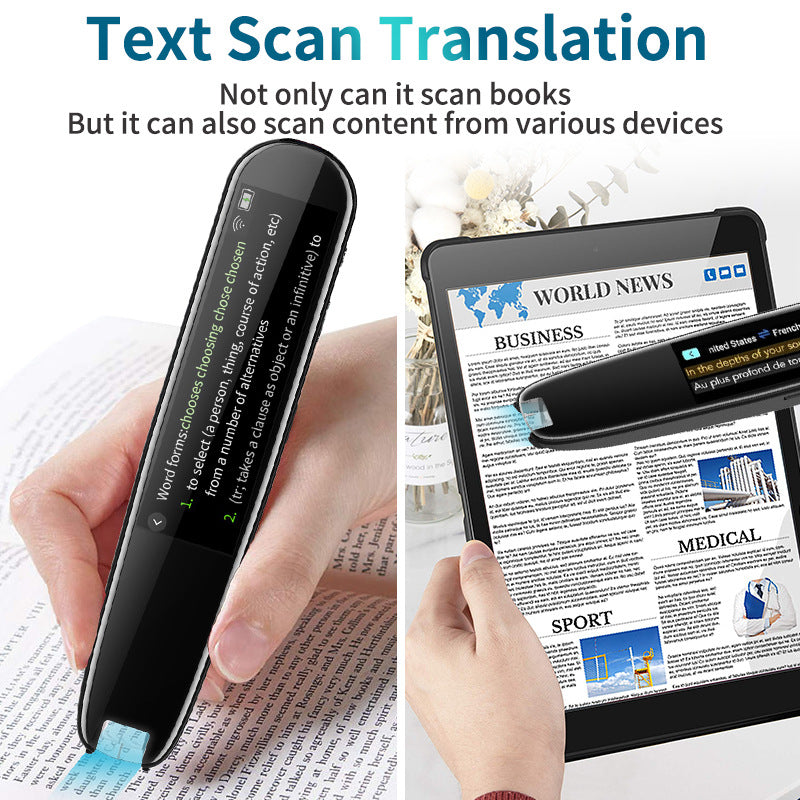 Smart AI Scan & Voice Translator Pen - 112+ Languages, Offline Mode, HD Touchscreen & Dictionary(black) 4