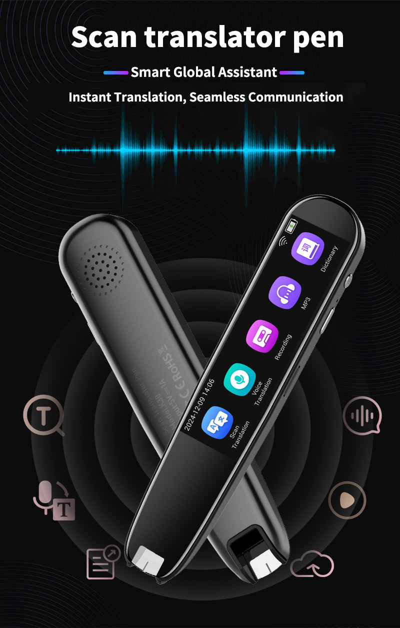 Smart AI Scan & Voice Translator Pen - 112+ Languages, Offline Mode, HD Touchscreen & Dictionary(black) 6