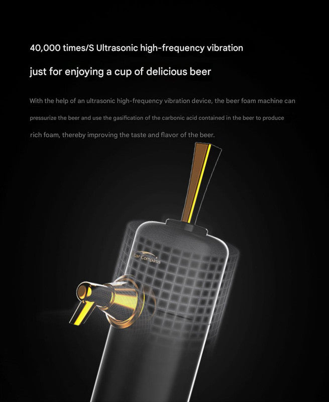 Ultrasonic Beer Foam Creator & Dispenser - Portable Tap for Canned & Bottled Beer with Cooling System(black) 6