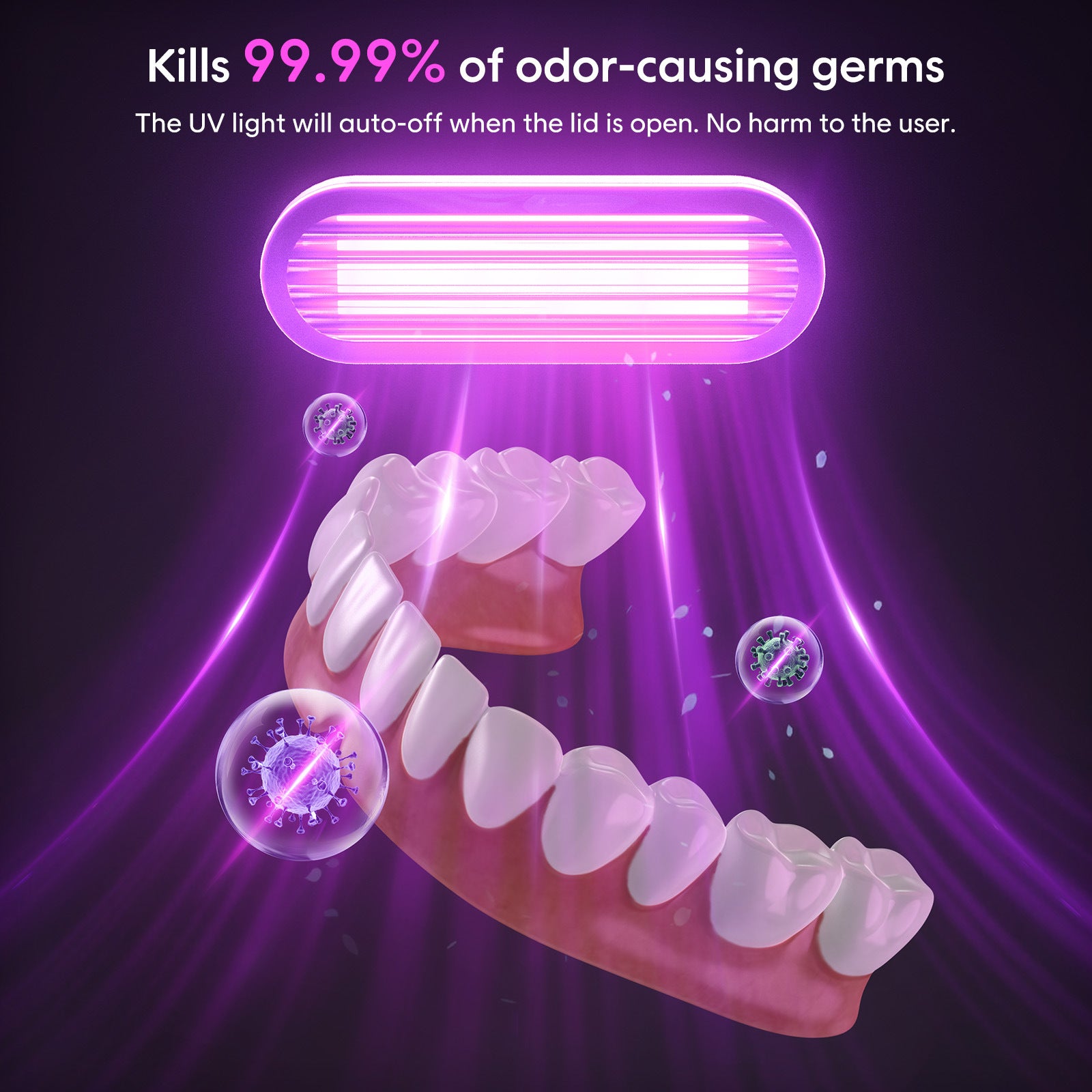 Professional Ultrasonic Cleaner with UV Light - 45000Hz for Dentures, Retainers, Jewelry & More(white) 8