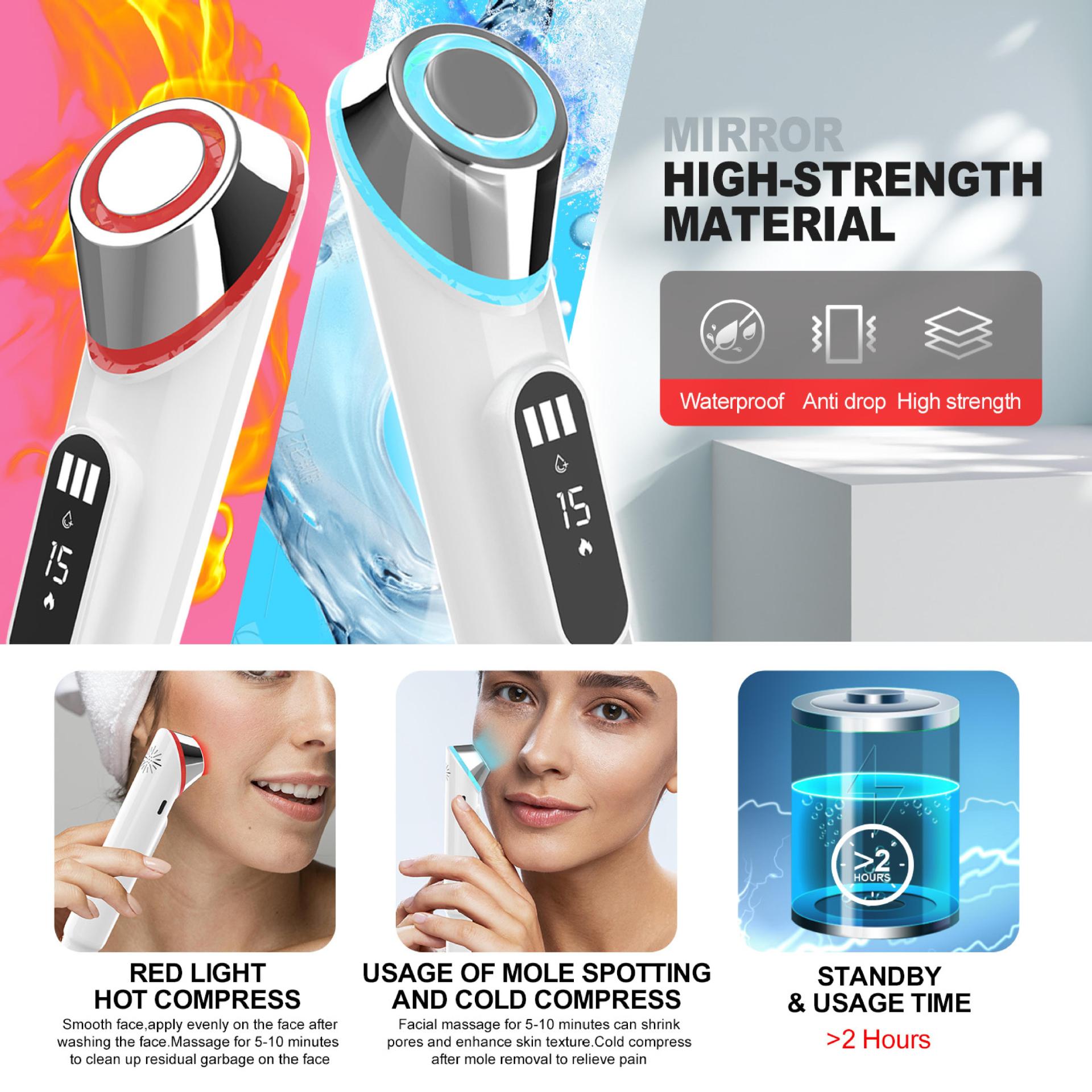 Advanced 3-in-1 Skin Care Device: 15-Level Spot Remover Pen with Hot & Cold Facial Therapy(White) 3