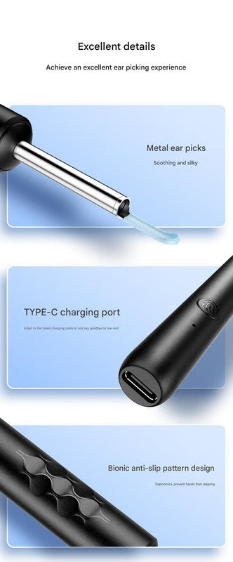Smart Visual Ear Cleaner with HD WiFi Camera - Gentle Silicone Tips, USB-C Rechargeable Otoscope for Safe Ear Wax Removal(White low-level version) 4