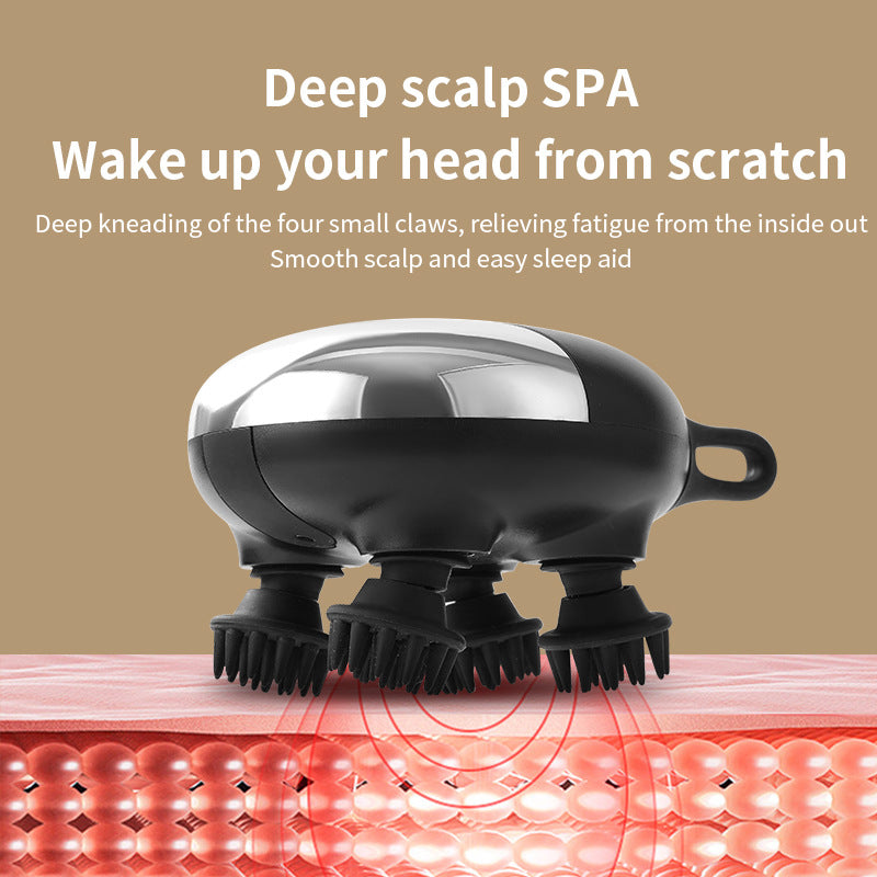 Intelligent 3D Electric Head & Scalp Massager - 7 Massage Techniques, IPX7 Waterproof, Rechargeable(black) 5