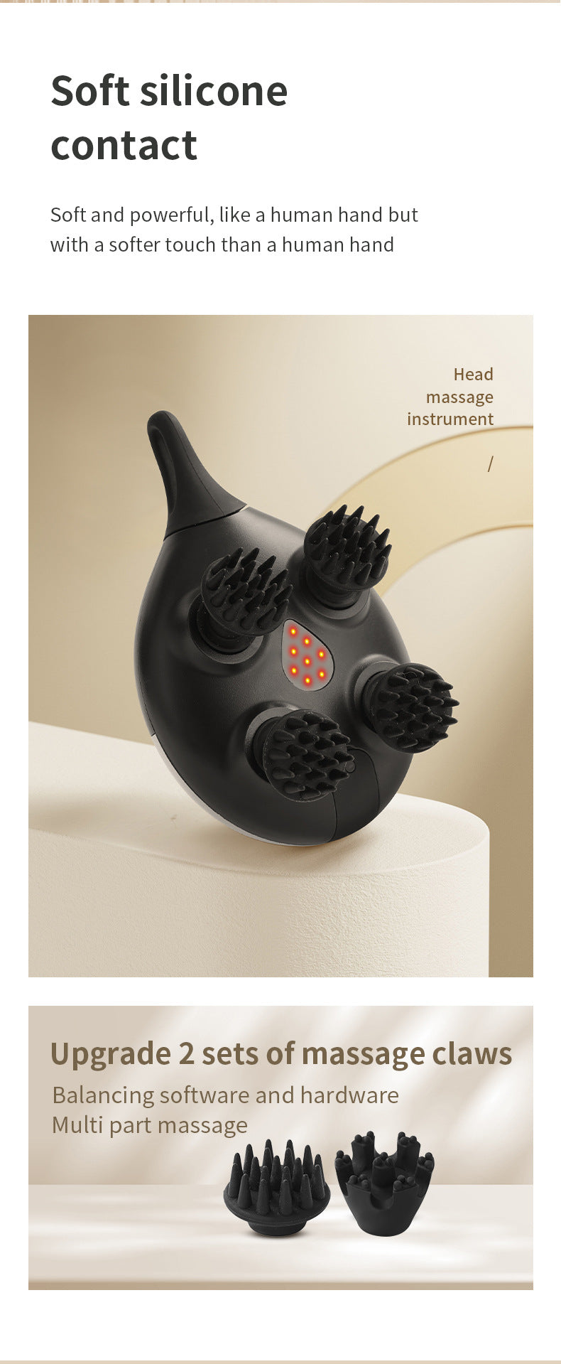 Intelligent 3D Electric Head & Scalp Massager - 7 Massage Techniques, IPX7 Waterproof, Rechargeable(black) 8