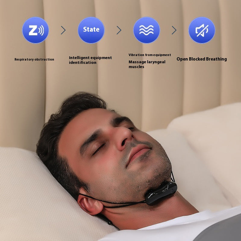 Smart Anti-Snoring Throat Massager - AI-Powered Vibration Sleep Aid, USB-C Rechargeable & Portable(black) 4