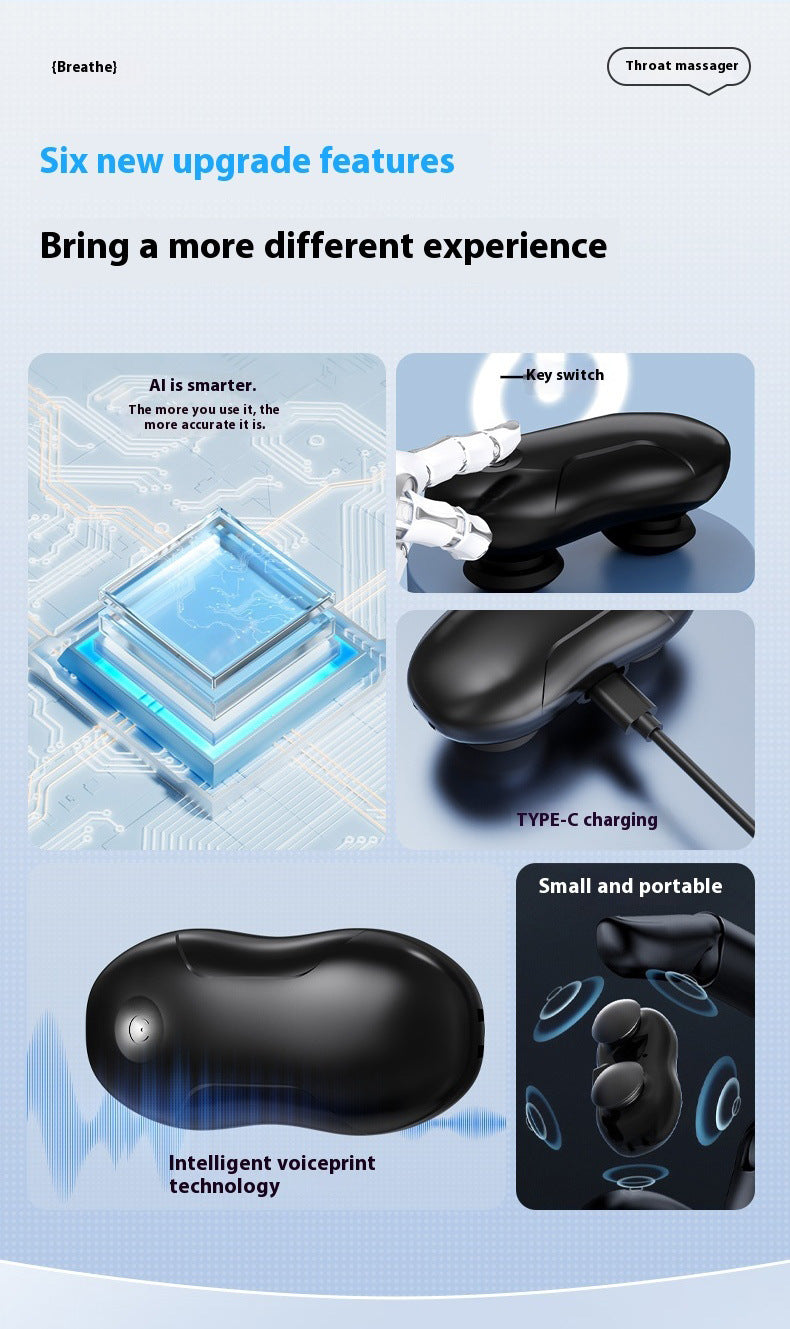 Smart Anti-Snoring Throat Massager - AI-Powered Vibration Sleep Aid, USB-C Rechargeable & Portable(black) 7