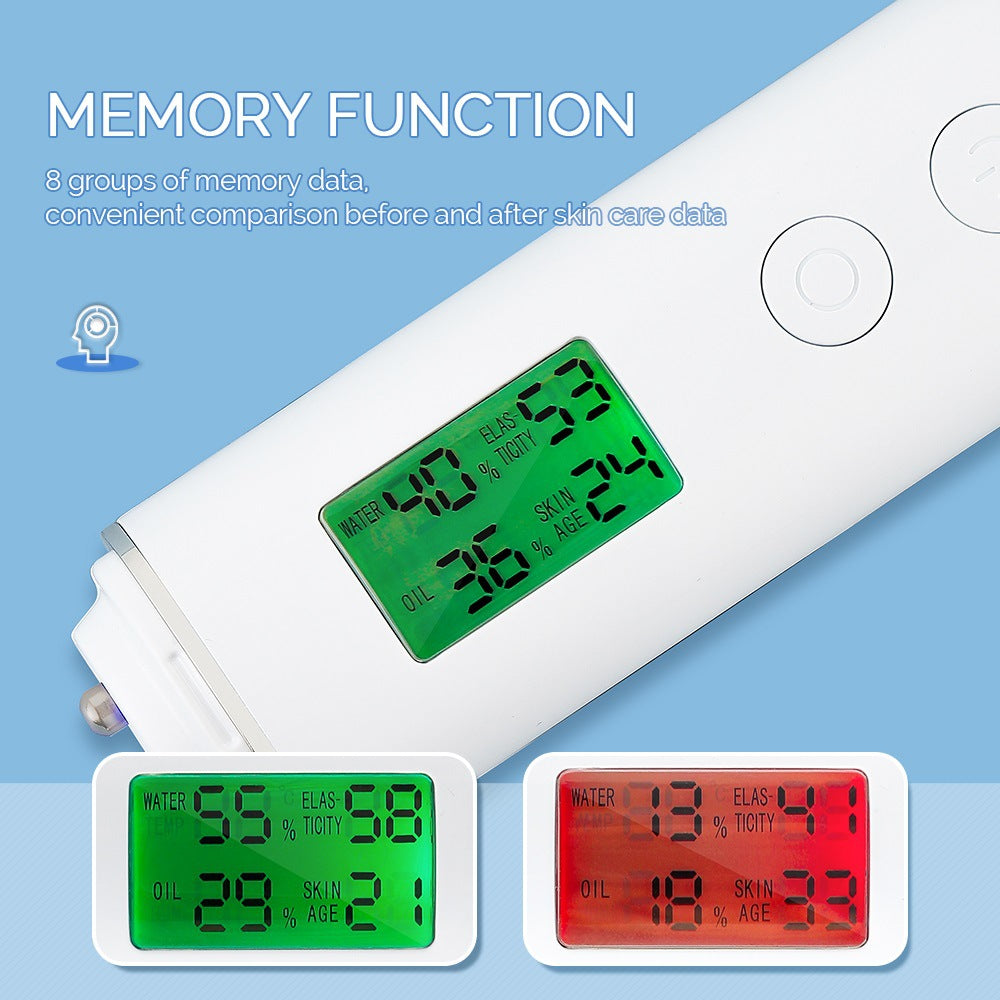 Smart Skin Analyzer with Multi-Function Detection - Measures Hydration, Oil, Elasticity, Skin Age & Fluorescent Agent Test(White) 7