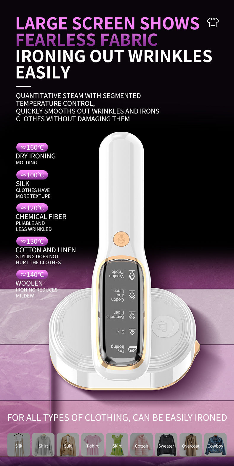 Portable Handheld Garment Steamer & Mini Iron - Smart Temperature Control, Rapid Heating & Powerful Steam for All Fabrics(White) 4