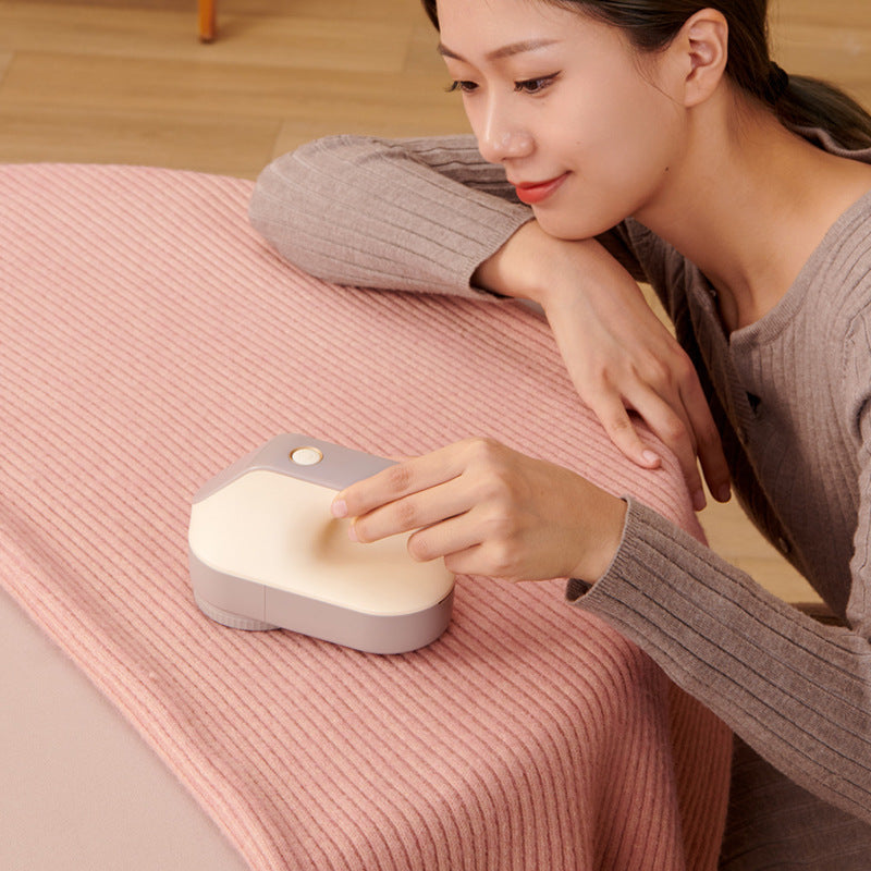 Rechargeable Electric Fabric Shaver - Powerful Lint Remover with Dual-Ring Blades & Ergonomic Design(champagne) 3