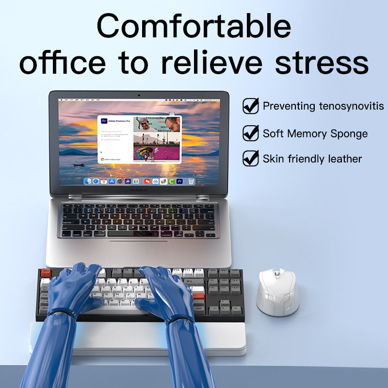 Two Multi-functional Keyboard Cleaning Kit & Ergonomic Wrist Rest with Integrated Storage(White) 3