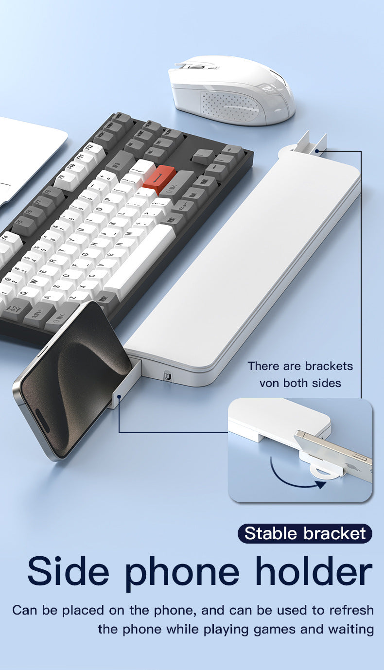 Two Multi-functional Keyboard Cleaning Kit & Ergonomic Wrist Rest with Integrated Storage(White) 11