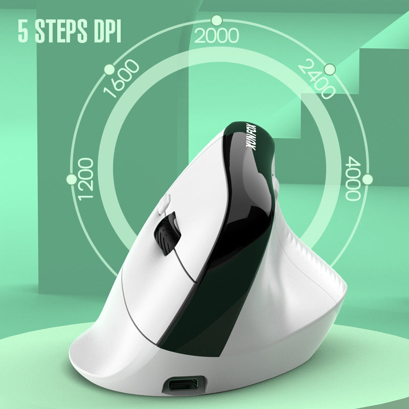 Two Ergonomic Vertical Wireless Mouse - Dual Mode (2.4G & Bluetooth), 5 Adjustable DPI, Silent Clicks, Rechargeable(black) 4
