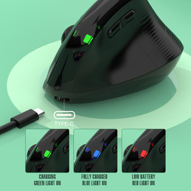 Two Ergonomic Vertical Wireless Mouse - Dual Mode (2.4G & Bluetooth), 5 Adjustable DPI, Silent Clicks, Rechargeable(white) 3