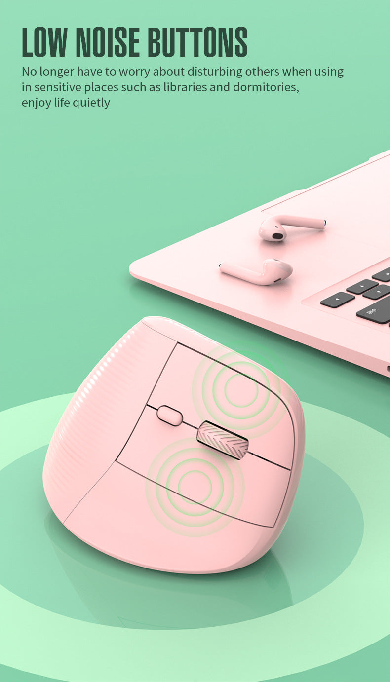 Two Ergonomic Vertical Wireless Mouse - Dual Mode (2.4G & Bluetooth), 5 Adjustable DPI, Silent Clicks, Rechargeable(white) 7