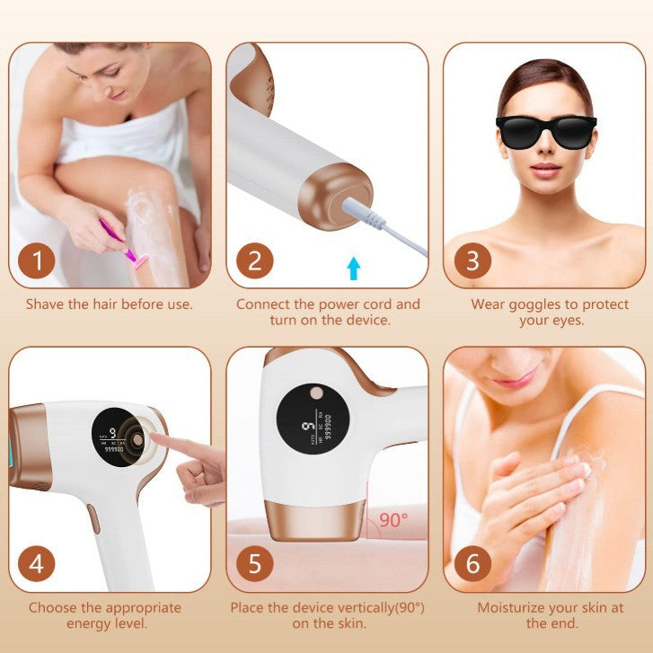 IPL Hair Removal Device - 3-in-1 Permanent Hair Reduction, Skin Rejuvenation & Acne Control(white) 3