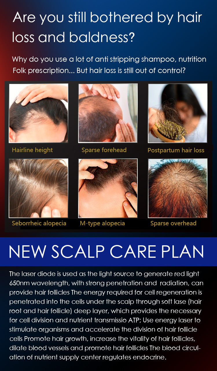 Advanced 4-in-1 Hair Growth Comb with LLLT, RF, EMS & Vibration Massage(White) 6