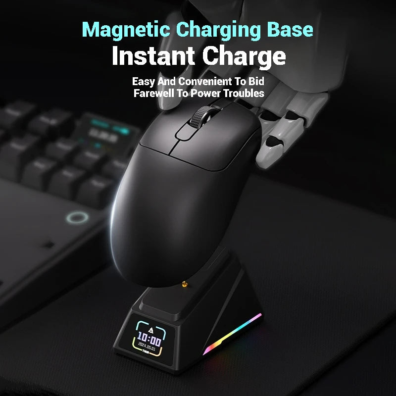 Tri-Mode Wireless Gaming Mouse with 8000Hz Polling Rate, PAW3950 Sensor & Magnetic Charging Dock(Blue) 3