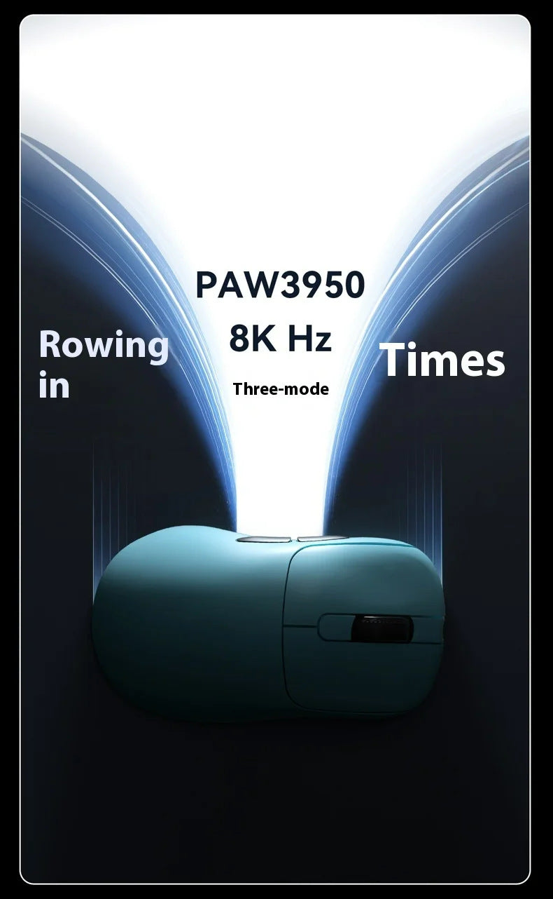 Tri-Mode Wireless Gaming Mouse with 8000Hz Polling Rate, PAW3950 Sensor & Magnetic Charging Dock(Blue) 5