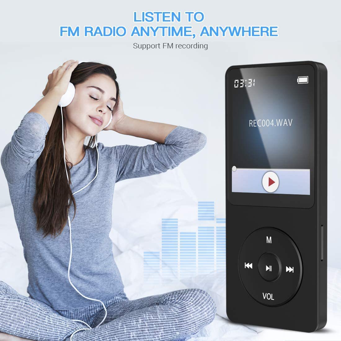 Portable Digital Music Player - Bluetooth 5.4, Hi-Fi Lossless Sound, 8GB Built-in & Expandable Storage(black 8GB) 4