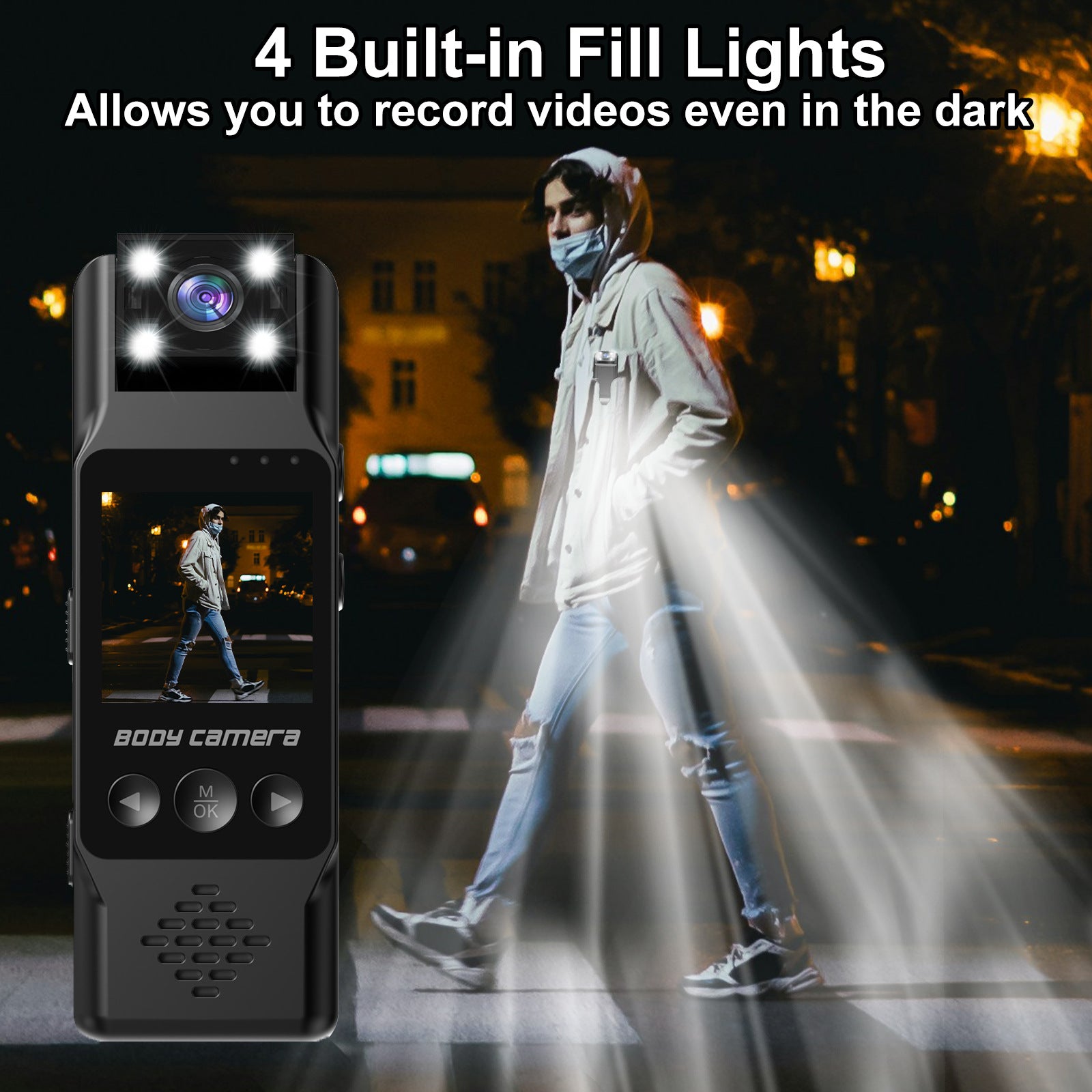 Mini Body Camera with 180 Rotatable Lens, Night Vision & Motion Detection - 1.3 Screen 1200mAh Battery(black+64G)" 8