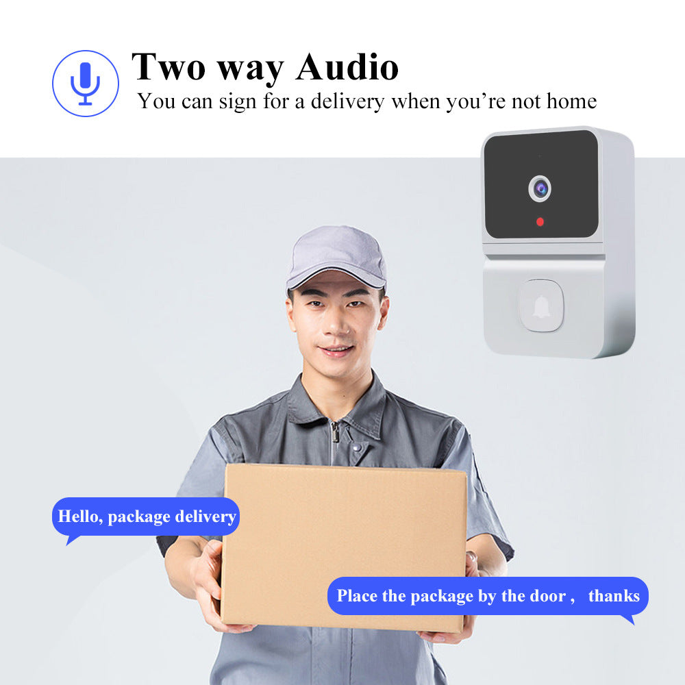 Mini Smart Video Doorbell - 480P Wide-Angle Lens, Two-Way Audio & Night Vision(black) 4