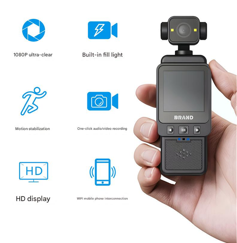 Compact Body Camera with 180° Rotatable Lens, Night Vision, WiFi & Built-in Fill Lights(black+128G) 5