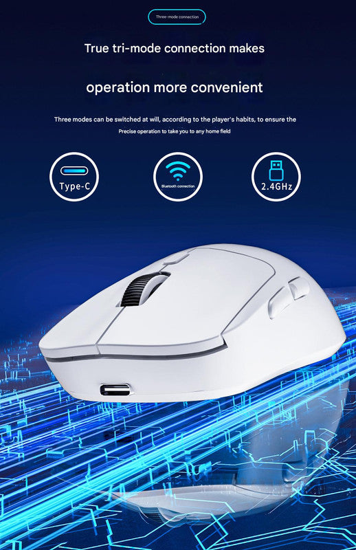 75g Ultra-Lightweight Tri-Mode Wireless Gaming Mouse - 1000Hz Polling Rate, 120-Hour Battery(white) 5