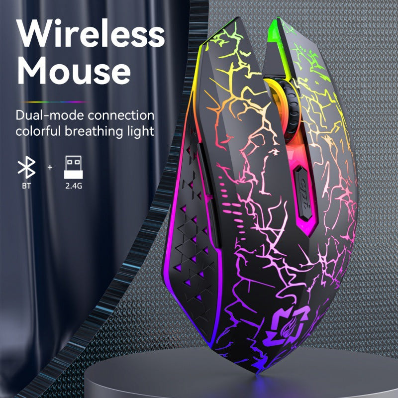 Ergonomic Dual-Mode Wireless Gaming Mouse - Mute Buttons, Adjustable DPI, Rechargeable, Multi-Assist Keys(black) 4