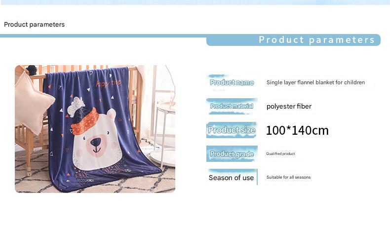 Ultra-Soft Kids Plush Fleece Blanket - Cozy Cartoon Animal Throw for All Seasons (Rabbit) 6