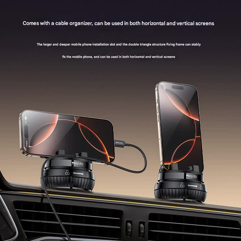 Universal Car Dashboard Phone Holder with Rotary Suction Cup & 360° Rotation(black) 3