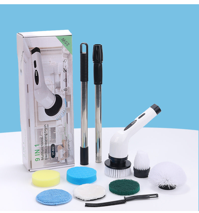 9-in-1 Multifunctional Cordless Electric Spin Scrubber with Adjustable Extension Handle(white) 6