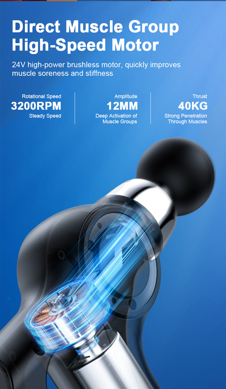 Professional Deep Tissue Percussion Massage Gun - 30 Speeds, 6 Heads & LCD Touch Screen(black) 5