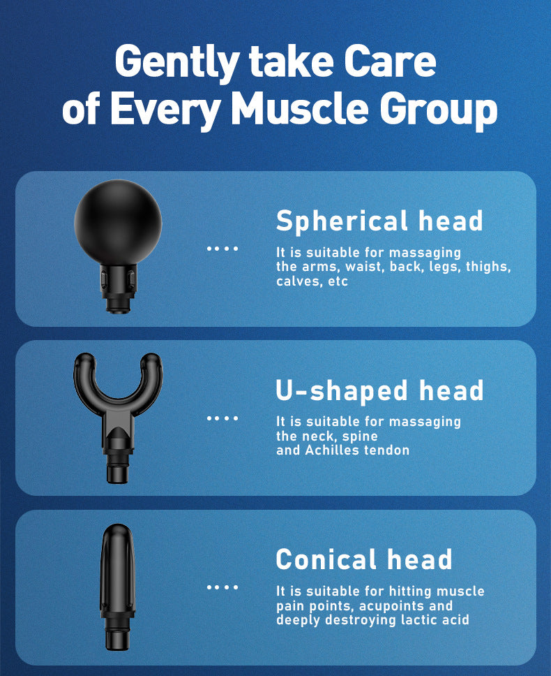 Professional Deep Tissue Percussion Massage Gun - 30 Speeds, 6 Heads & LCD Touch Screen(black) 6