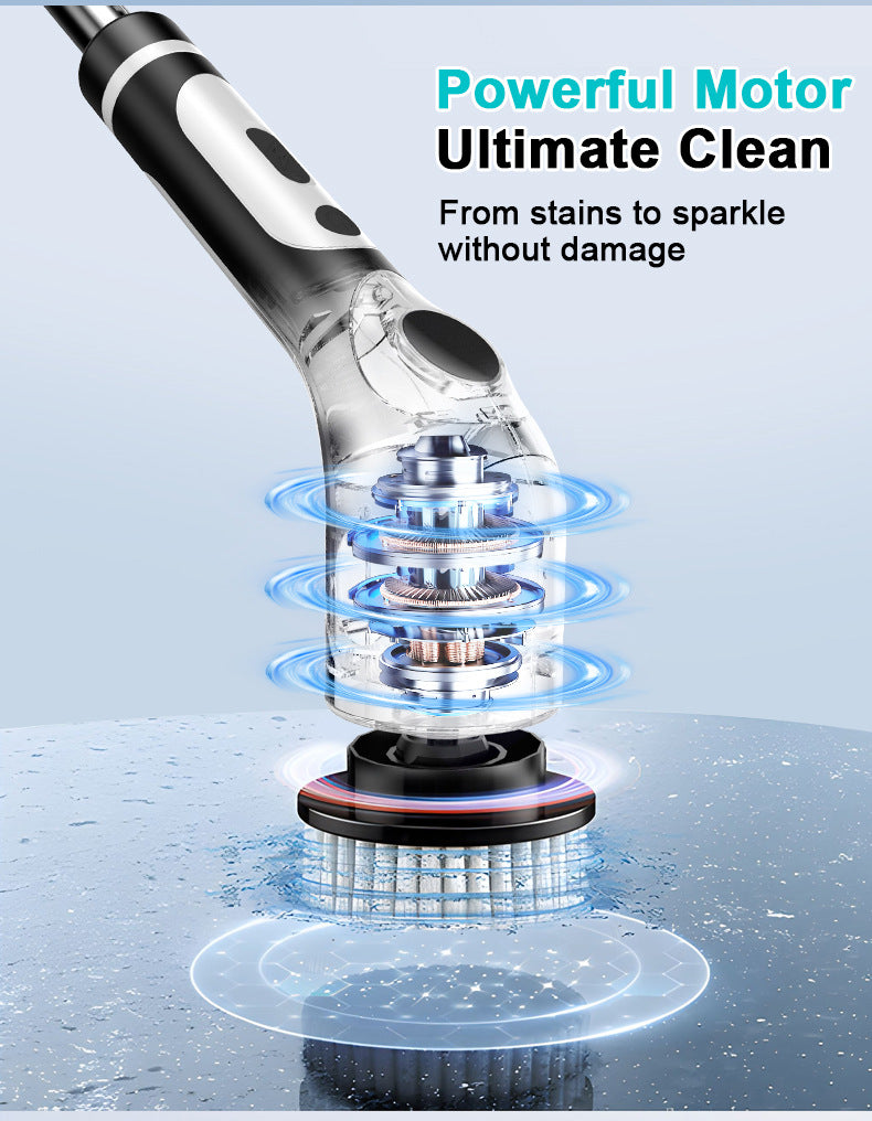 Multi-Functional Electric Spin Scrubber – 9 Heads • Extendable Handle • LED Display 7