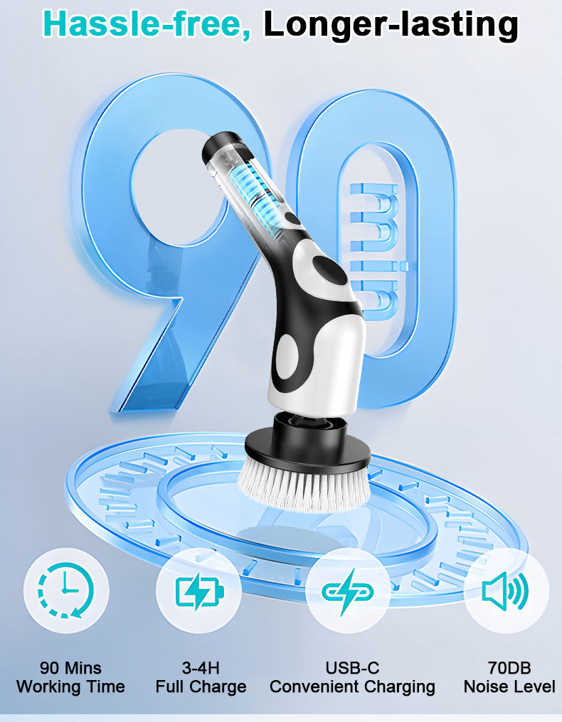 Multi-Functional Electric Spin Scrubber – 9 Heads • Extendable Handle • LED Display 8