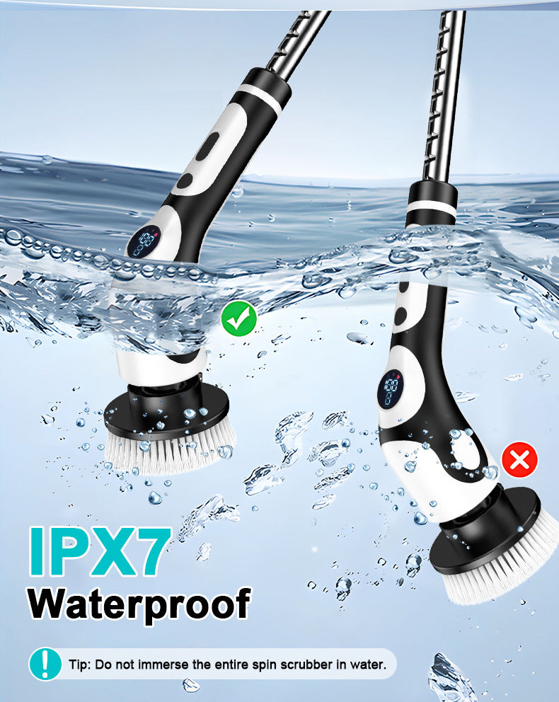 Multi-Functional Electric Spin Scrubber – 9 Heads • Extendable Handle • LED Display 9