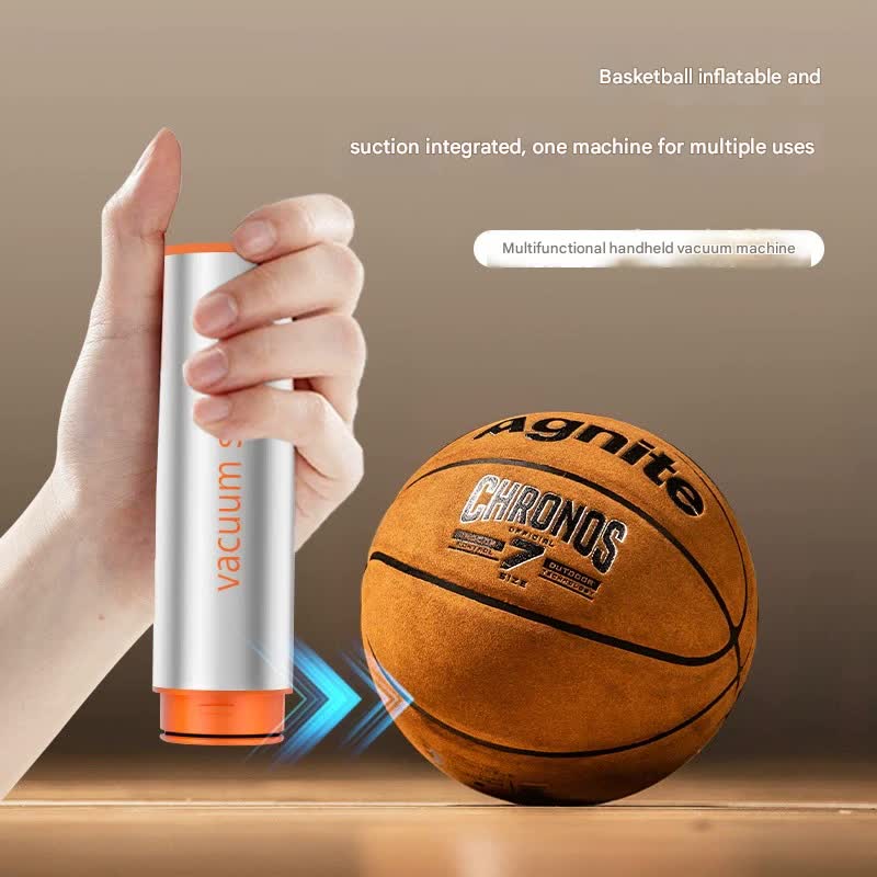 Multi-Function Handheld Electric Vacuum Sealer & Inflator Kit - For Food Bags, Jars, Wine & Balls(Gray Orange) 4