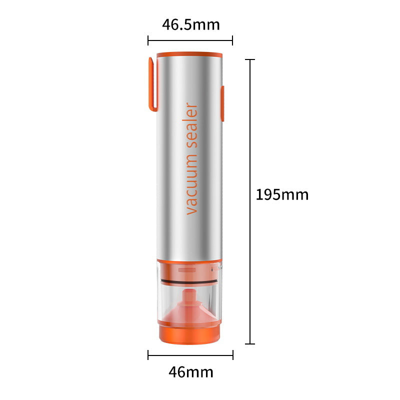 Multi-Function Handheld Electric Vacuum Sealer & Inflator Kit - For Food Bags, Jars, Wine & Balls(Gray Orange) 6